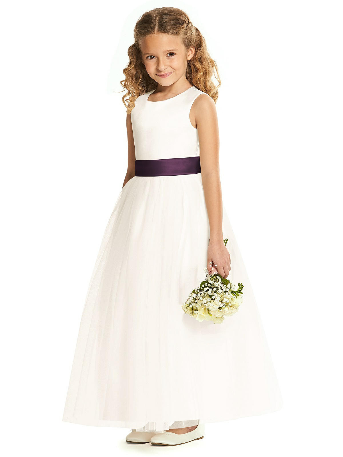aubergine flower girl dresses