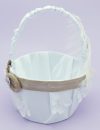 FGB-001-Brown and White Flower Girl Basket
