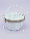FGB-003-Brown and White Flower Girl Basket