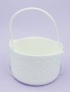 FGB-005-White Flower Girl Basket