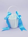 FGB-007-Blue and White Flower Girl Basket