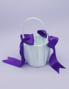 FGB-008-Violet and White Flower Girl Basket