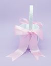 FGB-009-1-Pink and White Flower Girl Basket