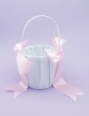 FGB-009-Pink and White Flower Girl Basket
