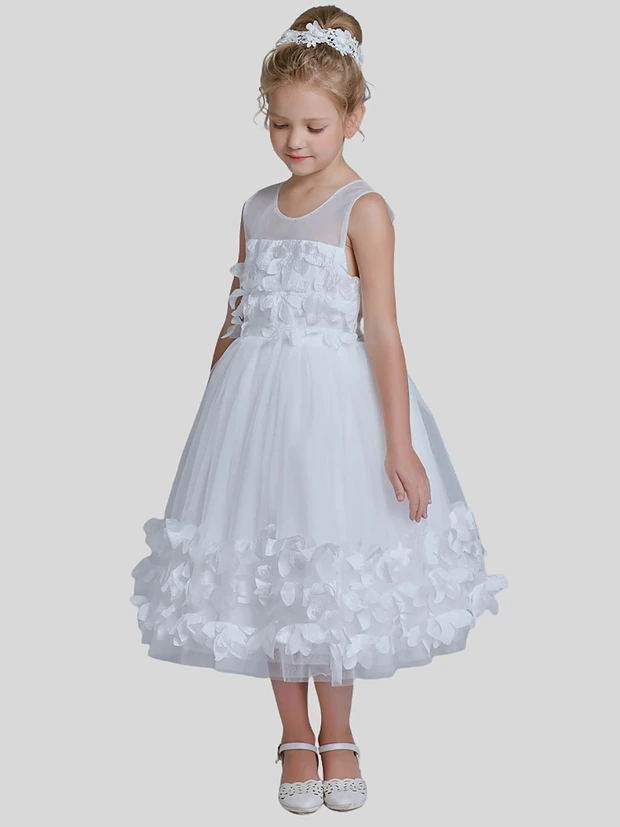 Belle Mid Calf Sleeveless Flower Girl Dress