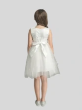 Olivia Sleeveless Satin Flower Girl Dress
