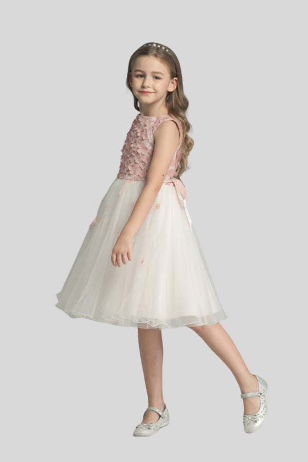 Emma Tulle Skirt Flower Girl Dress with Blush Pink Flowers Emma Tulle Skirt Flower Girl Dress with Blush Pink Flowers