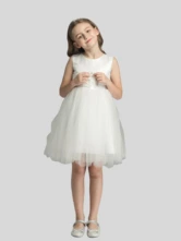 Olivia Sleeveless Satin Flower Girl Dress