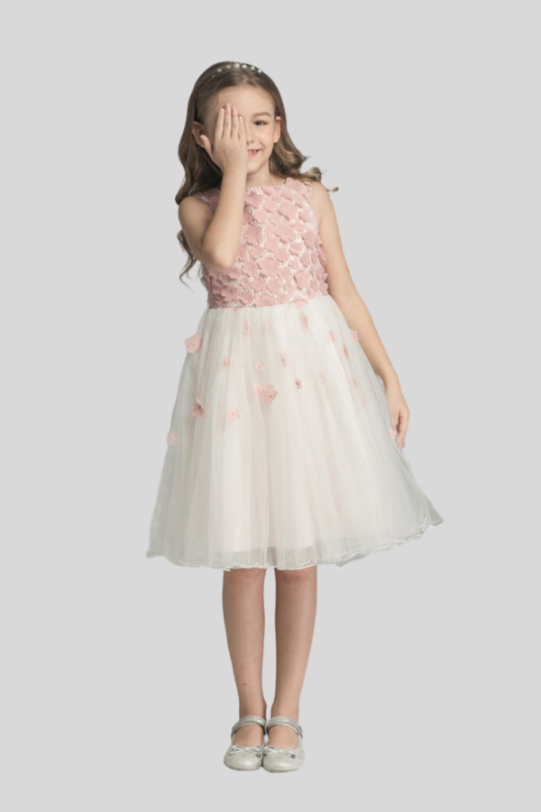 Emma Tulle Skirt Flower Girl Dress with Blush Pink Flowers Emma Tulle Skirt Flower Girl Dress with Blush Pink Flowers