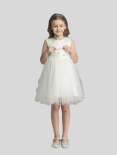 Olivia Sleeveless Satin Flower Girl Dress