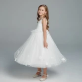 Lilah White Princess Flower Girl Dress