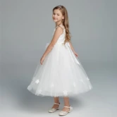 Lilah White Princess Flower Girl Dress