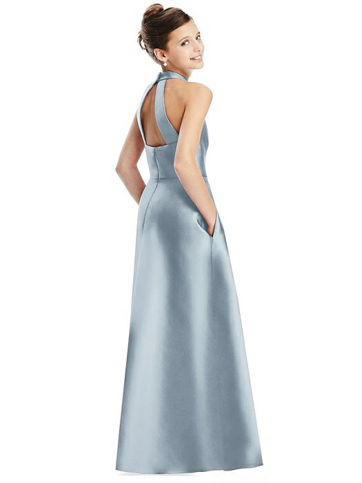 Halterneck Satin Midi Dress Navy | URBAN TOUCH | SilkFred