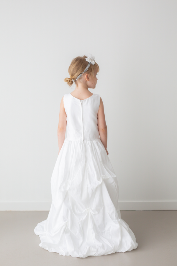 Willow White Ruffle Satin Flower Girl Dress by Talia Sarah Willow White Ruffle Satin Flower Girl Dress by Talia Sarah