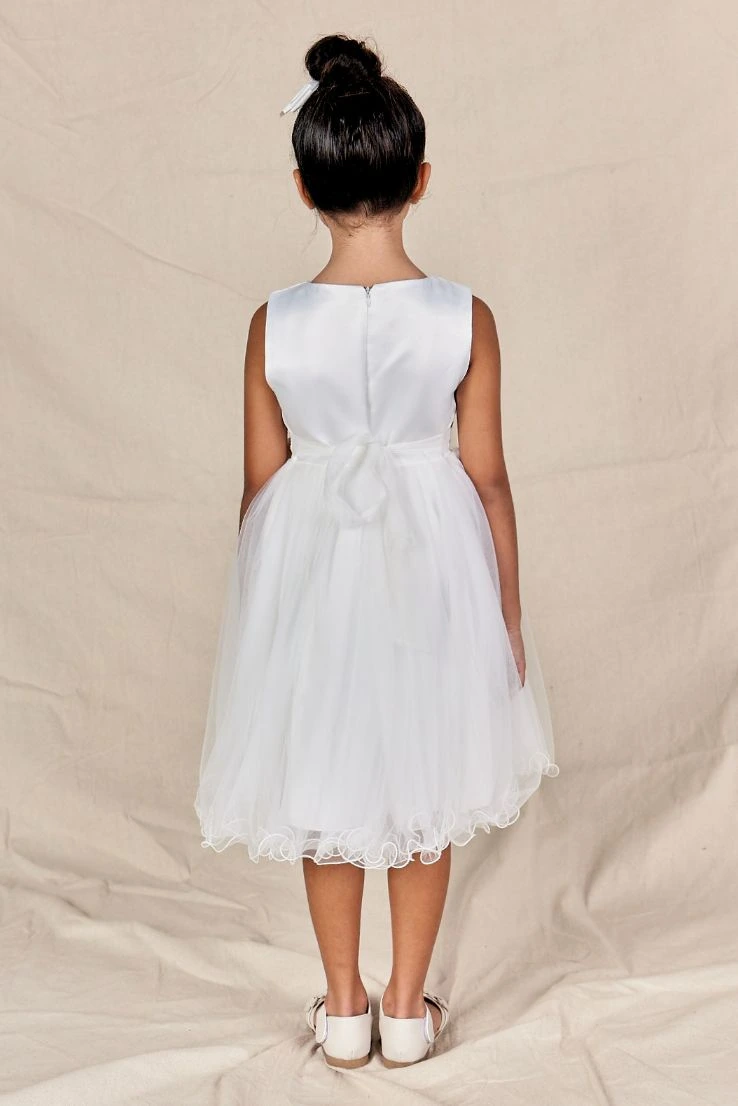 Charlotte Flower Girl Dress With Floral WaistbandBack White Flower Girl Dress Brisbane Australia