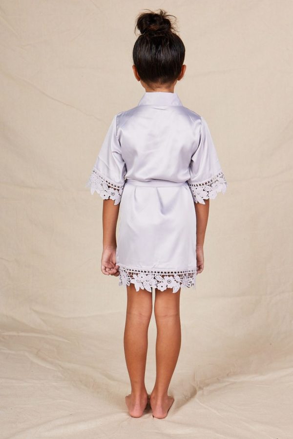 EllaLaceSatinKidsRobeFlowerGirlsOnlyLilacPurple6 Ella Lilac Lace Satin Flower Girl Robe