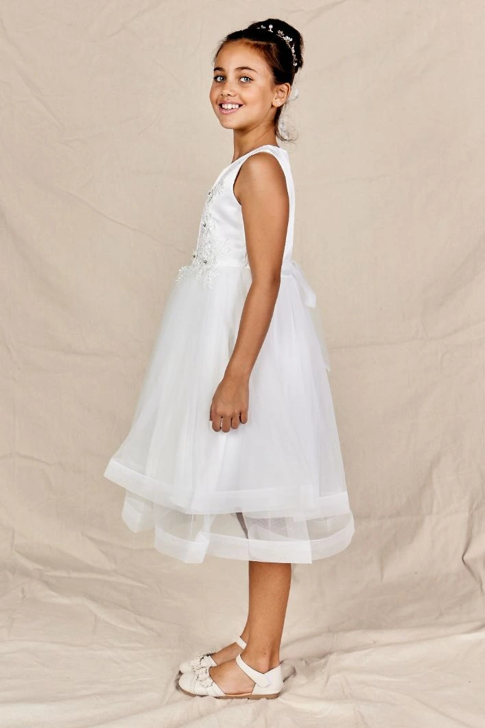 Isabella Flower Girl Dress in WhiteSide Isabella Flower Girl Dress in White Perth Australia