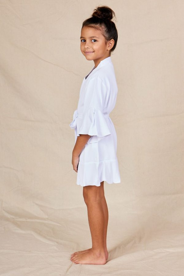 OliviaRuffleRobeKidsFlowerGirlsOnlyWhite2 Olivia Ruffle Kids Robe Flower Girls White