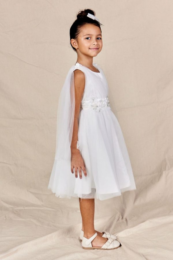 SophiaWhiteFlowerGirlDressSide Sophia White Flower Girl Dress Melbourne Side