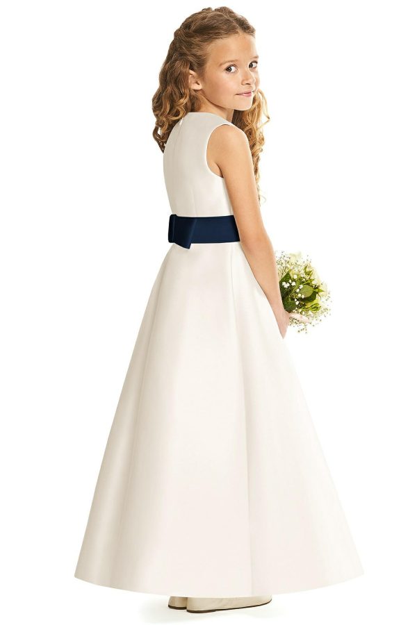 Melanie Bow Sash Flower Girl Dress in Ivory Melanie Bow Sash Flower Girl Dress in Ivory