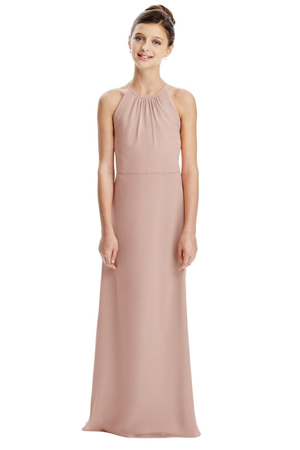 Aria Halter Junior Bridesmaid Dress in Toasted Sugar Aria Halter Junior Bridesmaid Dress in Toasted Sugar