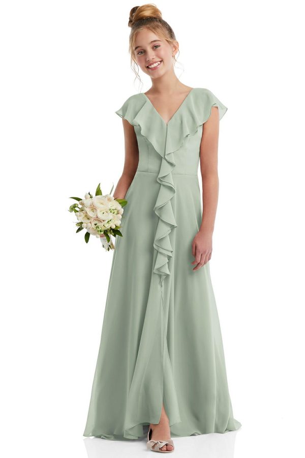 Alexandra Junior Bridesmaid Dress in Willow Green