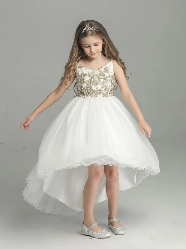 Alice Flower Girl Dress Australia White and Gold