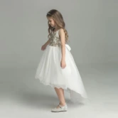 Alice Flower Girl Dress Australia White and Gold