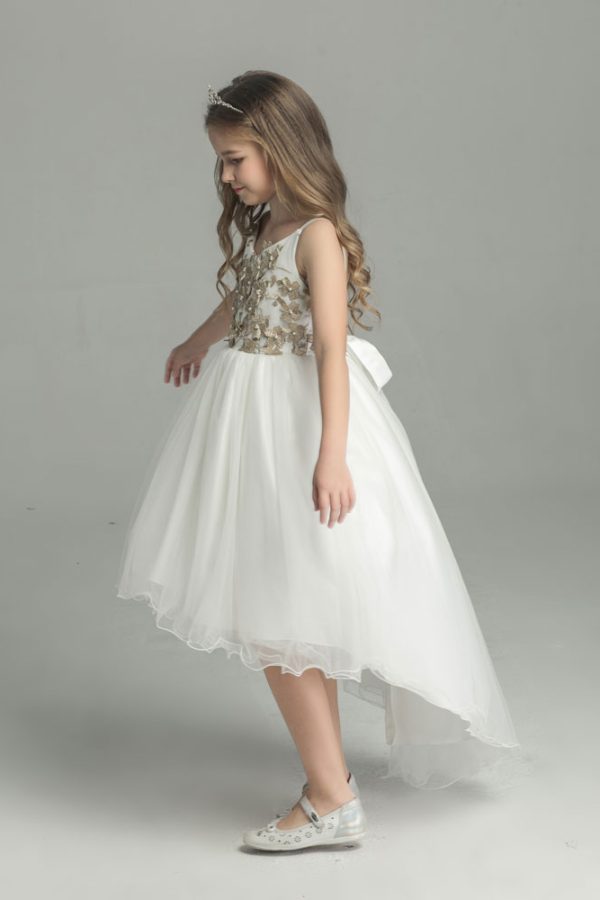 AliceFlowerGirlDress2 Alice Flower Girl Dress Australia White and Gold