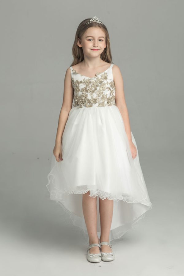 AliceFlowerGirlDress3 Alice Flower Girl Dress Australia White and Gold