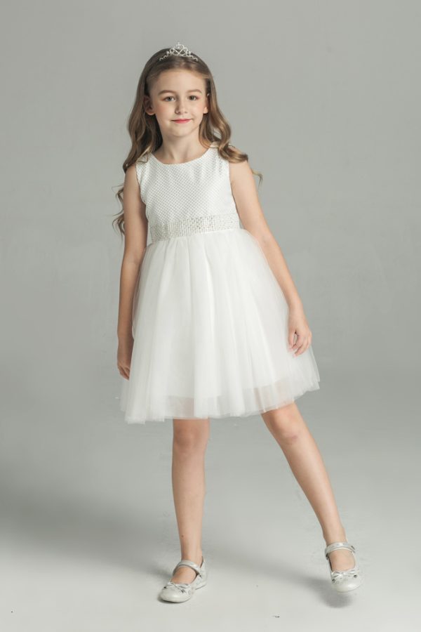 Katie White Pearl Flower Girl Dress Katie White Pearl Flower Girl Dress