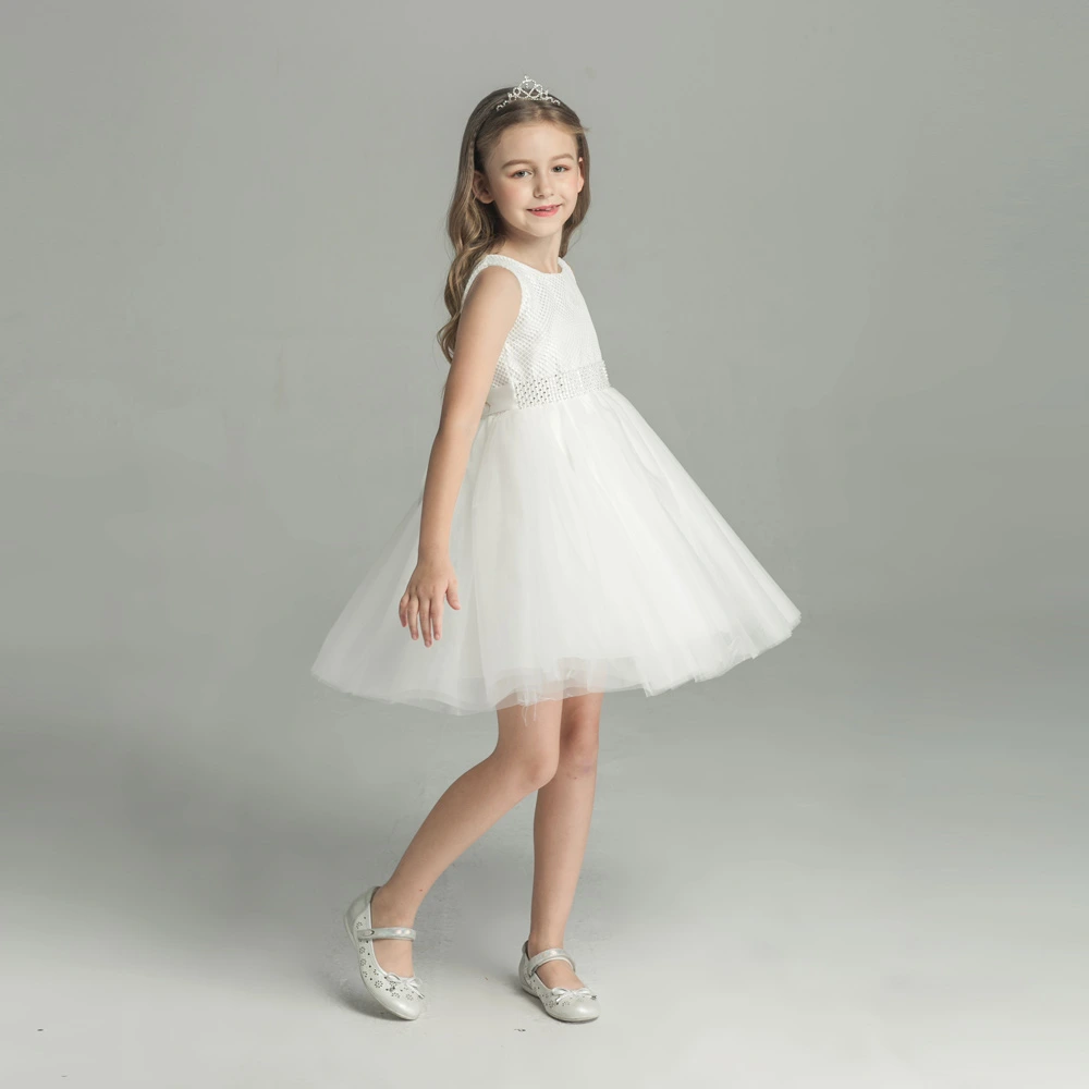 Katie White Pearl Flower Girl Dress3 Katie White Pearl Flower Girl Dress by Talia Sarah