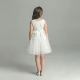 Katie White Pearl Flower Girl Dress by Talia Sarah