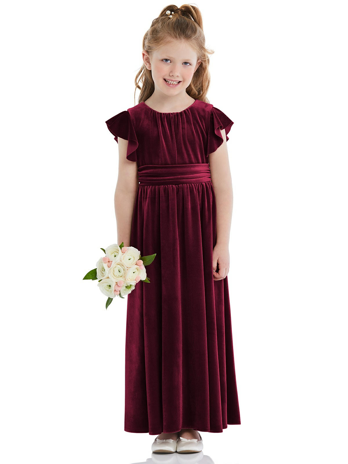 Sugar Rush - Solid Round Neck Sleeveless Party Gown - Maroon