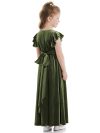 Elly Flower Girl Dress in Olive Green