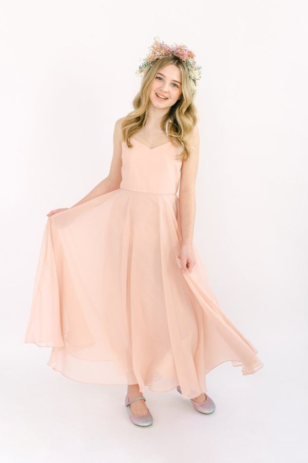 Edie Junior Bridesmaid Dress in Blush Pink Edie Junior Bridesmaid Dress in Blush Pink