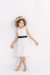 Milla Flower Girl Dress in Ivory with Sash