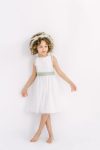 Milla Flower Girl Dress in Ivory with Sash