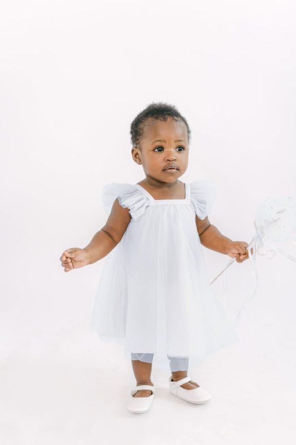 Ella Tulle Flower Girl Dress in Powder Blue Ella Tulle Flower Girl Dress in Powder Blue
