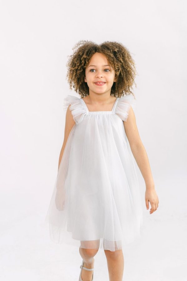 Ella Tulle Flower Girl Dress in Powder Blue Ella Tulle Flower Girl Dress in Powder Blue