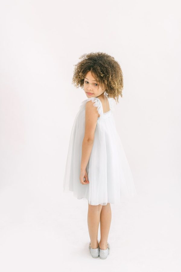 Ella Tulle Flower Girl Dress in Powder Blue Ella Tulle Flower Girl Dress in Powder Blue