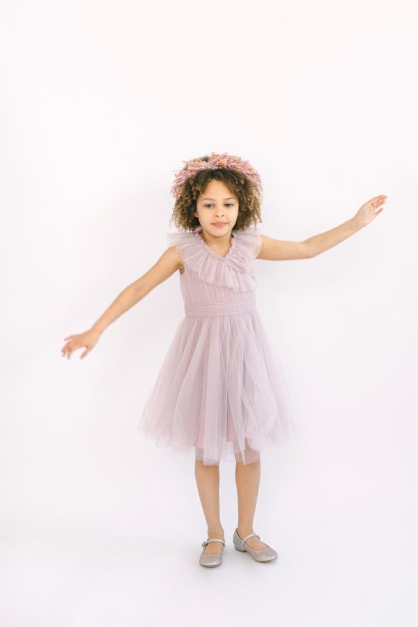 Angel Tulle Flower Girl Dress in Smoked Orchid Angel Tulle Flower Girl Dress in Smoked Orchid