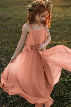 Penny Sedona Sunset Bohemian Chiffon Flower Girl Dress