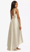 Caity Satin High-Low Junior Bridesmaid Dress in Champagne