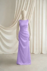 Nala Purple Satin Junior Bridesmaid Dress by TH&TH — Violet, front