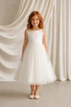 Paige Ivory Tulle Flower Girl Dress by TH&TH - size 8 years, front