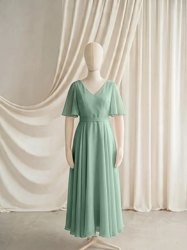Phoebe Green Chiffon Junior Bridesmaid Dress by TH&TH