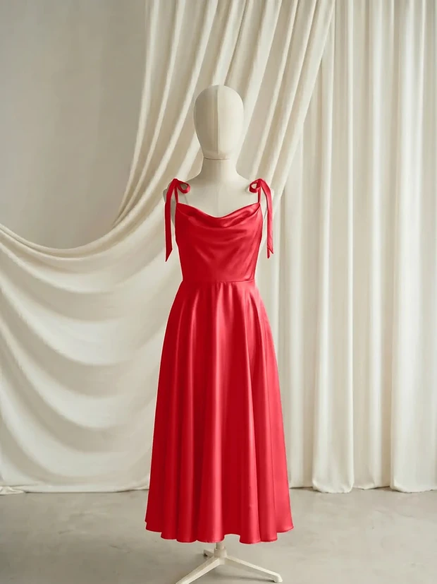 Tilly Red Satin Junior Bridesmaid Dress by TH&TH