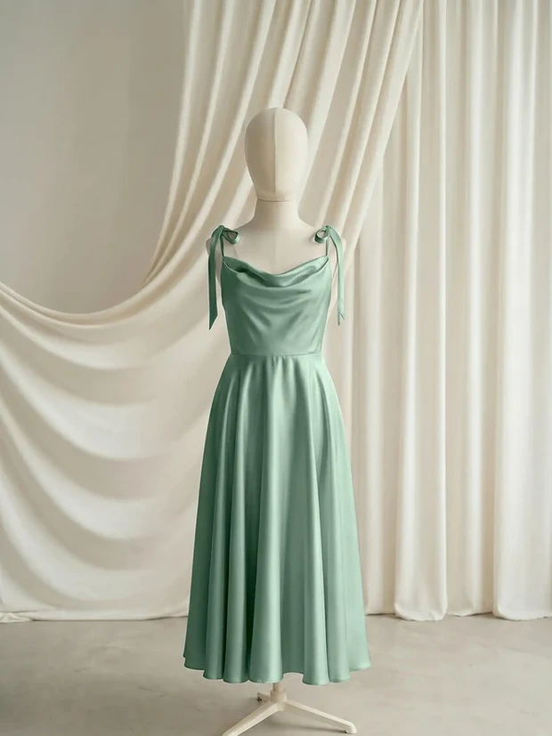 Tilly Green Satin Junior Bridesmaid Dress by TH&TH