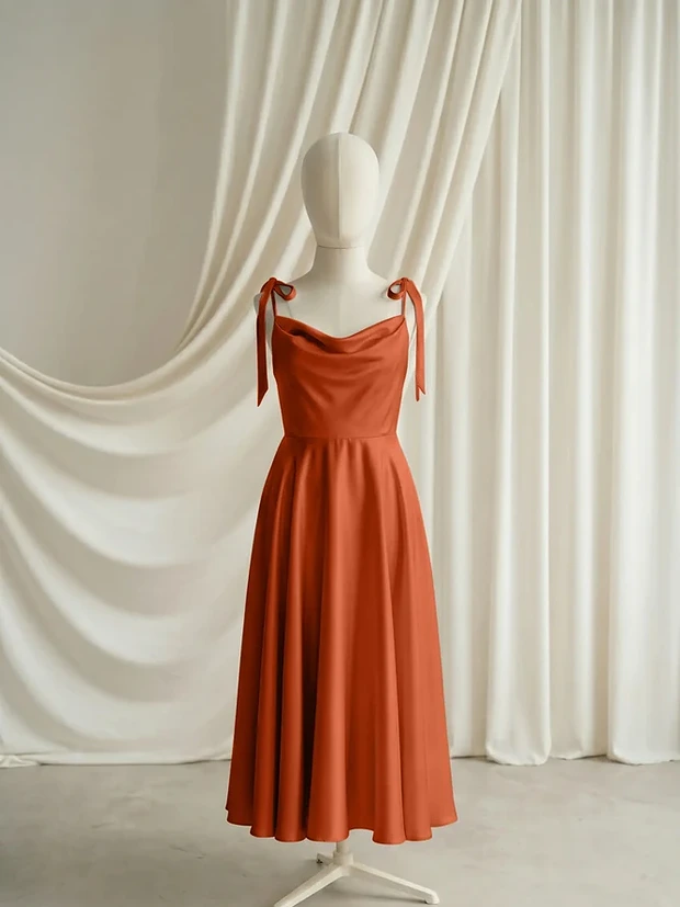 Tilly Orange Satin Junior Bridesmaid Dress by TH&TH